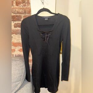 French Connection Black Long Sleeve Dress